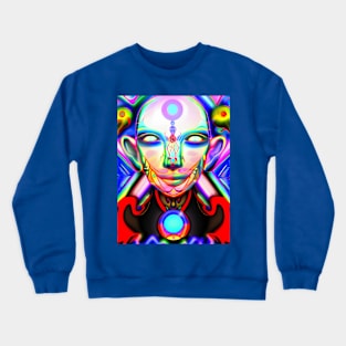 Dosed in the Machine (29) - Trippy Psychedelic Art Crewneck Sweatshirt